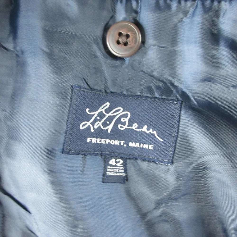 L.L. Bean Blazer Mens 42 Blue Cotton Sport Coat 3 Button Utility Jacket